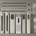 Assorted Styles of Standing and Wall Mounted Air Conditioners and Fans for Home Use
