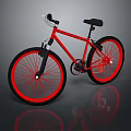 Red Bicycle With Black Seat Red Spokes Black Tires And Modern Design On Gray Background