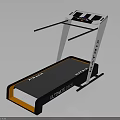 ULTIMATE BODY Home Fitness Treadmill with Display Panel Handrails and Orange Accents White Black Design