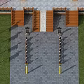 Traditional Chinese Memorial Archway Classic Design With Stone Pavement Flagpoles And Lanterns