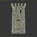 Detailed Medieval Castle Fortress With Stone Towers And Arch Bridge Design