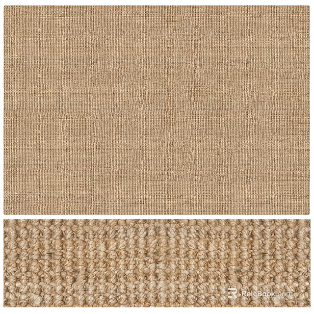 Square Natural Fiber Woven Rug Featuring Beige Taupe Color And Soft Durable Woven Texture 3d model 