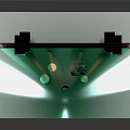 Modern Green Interior Decor With Geometric Shapes Mirror Tropical Plants And Accents