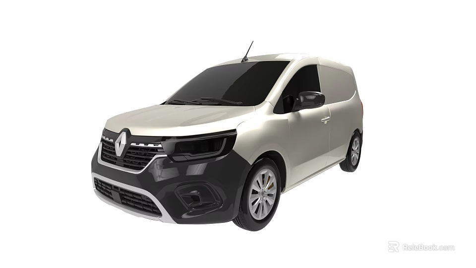 Silver Renault Van With Black Accents And Modern Exterior Design View 3d model 
