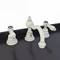 Classic Chrome Faucet With Hot Cold White Lever Handles And Vintage Design