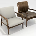 Comfortable Modern Single Sofa With Wooden Frame And Beige Fabric Upholstery Design