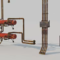 Building Components Featuring Rusted Pipes Metal Frames And Industrial Mechanical Fixtures