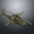 3D Rendered Armed Military Helicopter With Rotor Blades Missile Pods Radar Dome