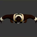 Detailed 3D Game and Movie Character With Brown Outfit Yellow Vest and White Straps