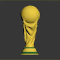 Golden Globe Shaped Trophy With Green Base And Metallic Finish Design