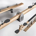 Wooden Playground Seesaw Equipment With Metal Parts And Springs For Kids