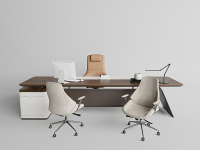 Modern office desk and chair solid wood class desk and chair boss office desk and chair combination model