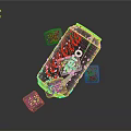 Coca-Cola Beverage Can With Ice Cubes Scattered On Dark Background Surface 3d model