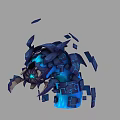 Mechanical Sci Fi Creature Design With Blue Glowing Elements And Fragmented Structure Details 3d model