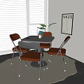 Modern Bar Metal Folding Table and Chair Combination Bar and Chair 3d model