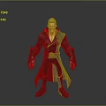 Fantasy 3D Character Model With White Hair Red Eyes Black Coat And Red Gloves