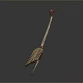 Handcrafted Wooden Art Piece With Long Neck Bird Head And Carved Arrow Detail