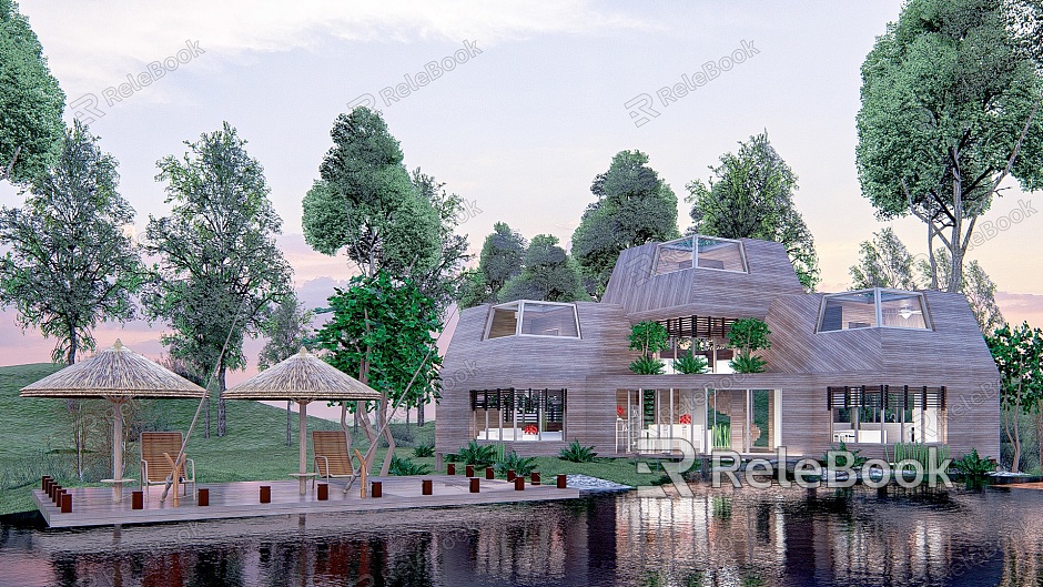 Modern single-family villa service center landscape wooden house famous hostel model