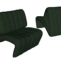 Light Green Single Seater Sofa With Modern Curved Structure And Striped Stitching 3d model