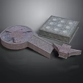 Traditional Architectural Structural Elements With Intricate Carved Patterns And Geometric Details