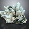 Natural White Crystal Cluster Decorative Ornament Set with Mineral Stone Base for Home Decor