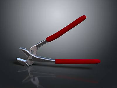 High Quality Hardware Tool Pliers With Red Handles Silver Metal And Reflection 3d model