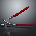 High Quality Hardware Tool Pliers With Red Handles Silver Metal And Reflection 3d model