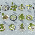 Creative Circular Tree Pits Designs In Urban Landscape With Decorative Patterns And Ground Paving 3d model