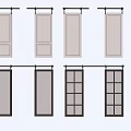 Various Light And Dark Colored Barn Doors With Paneled And Grid Glass Designs