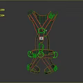 Red Black Safety Harness With Adjustable Straps And Metal Buckles For Daily Use