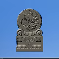 Circular Stone Carving Architectural Element With Intricate Fish Lotus Patterns Scroll Decorations And Pedestal 3d model