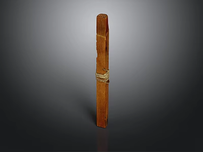 Natural Wooden Decorative Stick With Woven Rope Detail And Smooth Surface 3d model