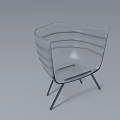 Modern Clear Accent Chair With Elegant Streamlined Design And Slim Metal Legs