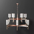 Modern Unique Chandelier Design With Metal Frame And Glass Elements 3d model