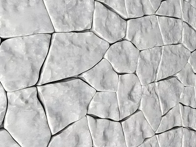 Natural Gray Textured Wall Surface With Irregular Cracked Stone Pattern Design 3d model