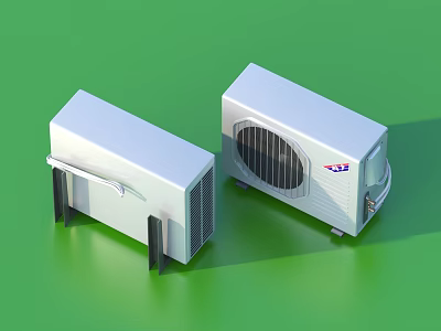 Two Modern White Air Cooler Fans With Compact Design And Efficient Cooling Function 3d model