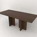 Modern Brown Rectangular Dining Table With Unique Supportive Legs For Contemporary Home Interior