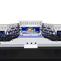 Modern Stage Setup With Purple Blue Lighting Effects And Large Display Screen 3d model