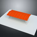 Ancient Style Building Model With Orange Roof White Columns On White Platform