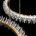 Modern Crystal Chandelier With Circular Ring Design And Multiple Hanging Layers 3d model