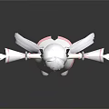 Anime Style 3D Virtual Creature Character With Long White Hair Twin Ponytails And Outstretched Arms