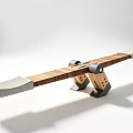 Wooden Seesaw Play Equipment With Comfortable Seats And Dice Shaped Base