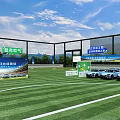 BYD New Energy Vehicle Event Entrance With Green Lawn And Rows Of Cars
