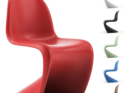 Modern Curved Design Dining Chair With Multiple Color Options For Home Interiors 3d model