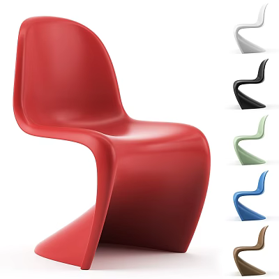 Modern Curved Design Dining Chair With Multiple Color Options For Home Interiors 3d model