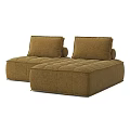 Multi Seater Sofa In Brown Fabric With Modular Design And Comfortable Cushions 3d model