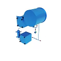 Blue Industrial Mechanical Equipment With Piping Valves And Containers Structure