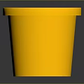 Bright Yellow Plastic Caution Bucket With Warning Label And Secure Lid