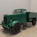 Vintage Green Truck With Classic Front Grille And Cargo Bed Design