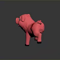 Pink Inflatable Pig Toy With Black Hooves And Blue Eyes For Kids Play